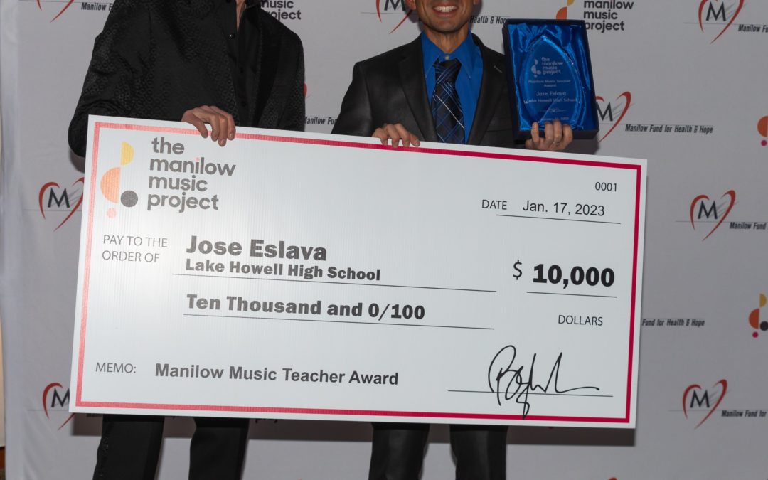 Congratulations to Manilow Music Teacher Award Winner: Jose Eslava and Lake Howell High School in Orlando, Florida!